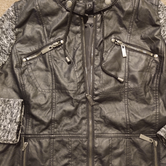 Vegan Leather Hooded Jacket - Picture 9 of 9